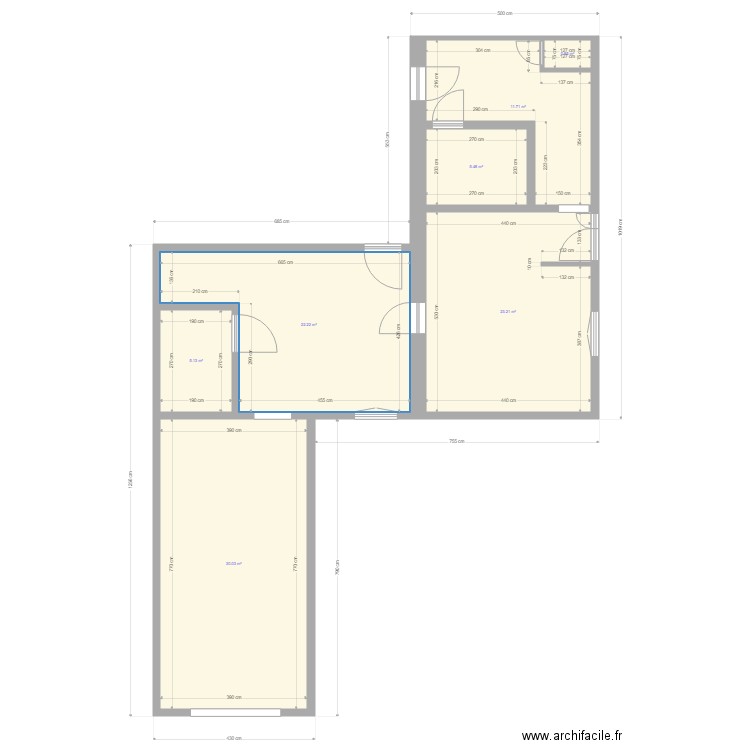 L'AURINCAZEAUX 000. Plan de 7 pièces et 99 m2