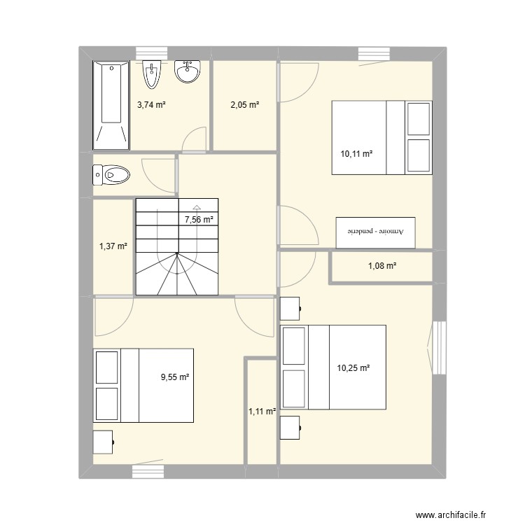 Etage. Plan de 0 pièce et 0 m2