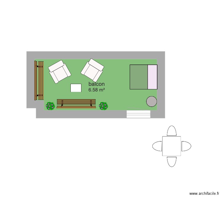 balcon. Plan de 0 pièce et 0 m2