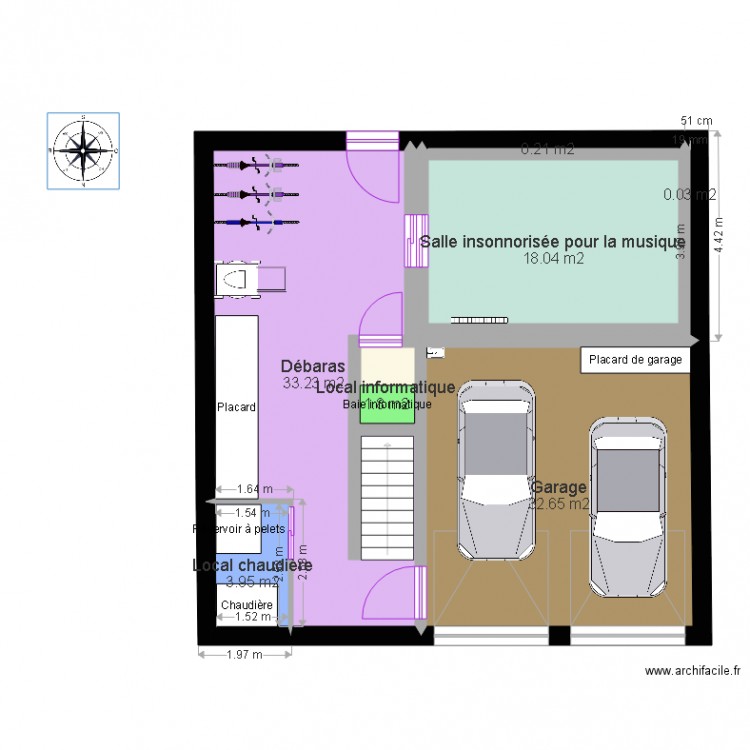 plan3 sous sol total 100 m carre. Plan de 0 pièce et 0 m2