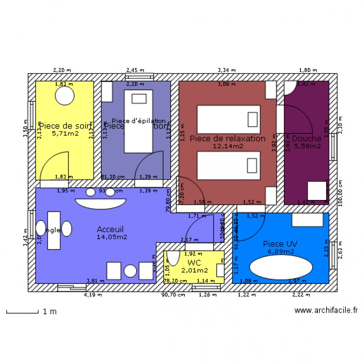 Institut de beauté. Plan de 0 pièce et 0 m2