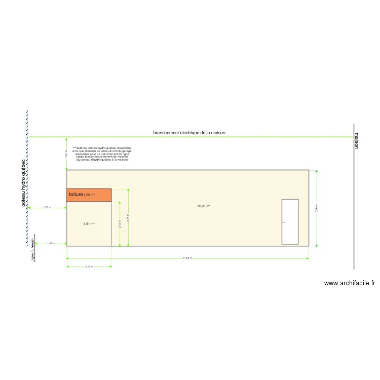 plan élévation coté gauche garage. Plan de 0 pièce et 0 m2