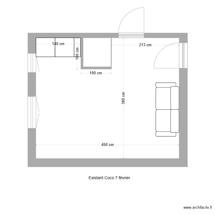 Existant Coco. Plan de 0 pièce et 0 m2