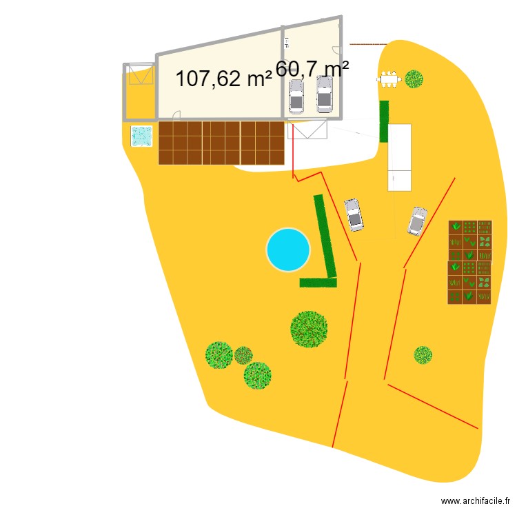 Cadastre. Plan de 2 pièces et 168 m2