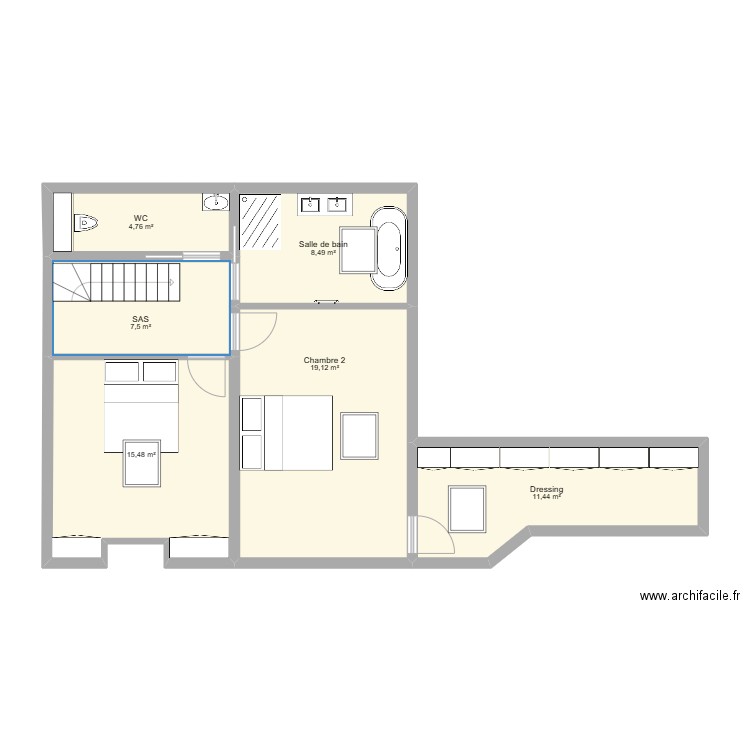 CLEMENCEAU_B. Plan de 10 pièces et 135 m2