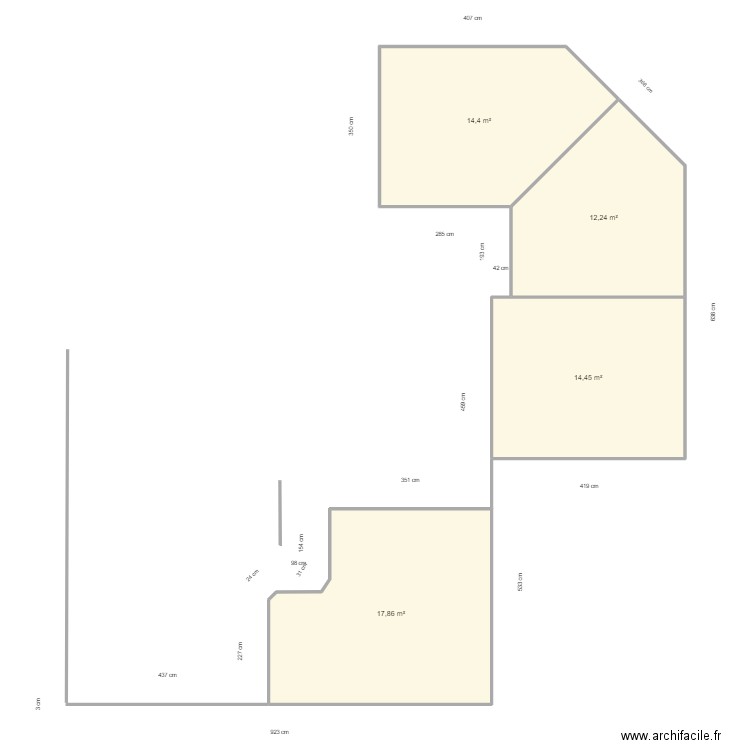 VMC D3. Plan de 4 pièces et 59 m2