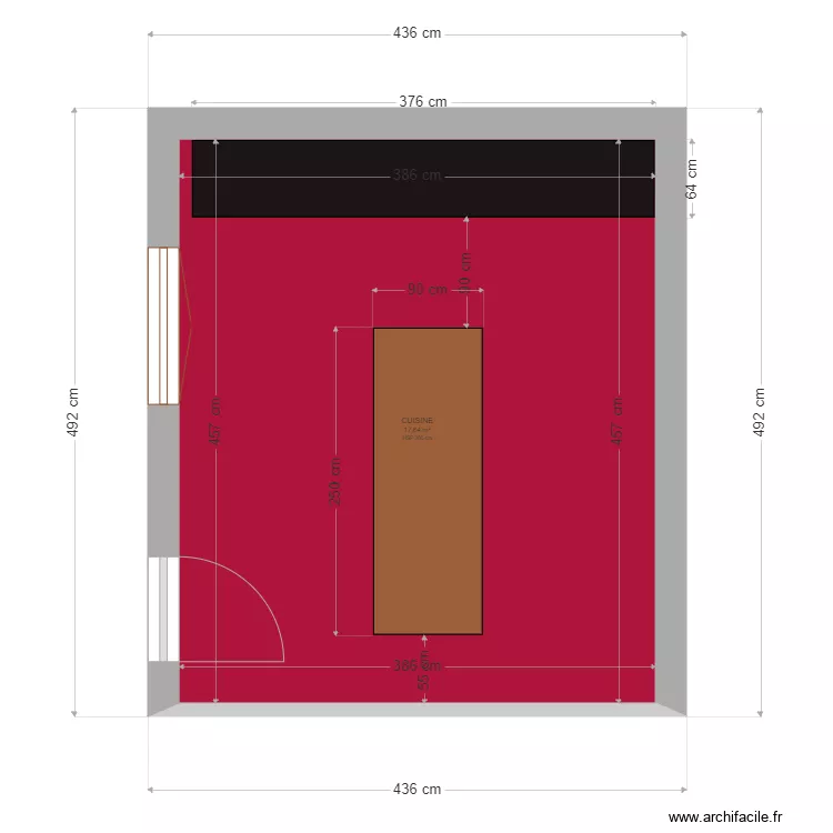 CUISINE TRAVAILLAN. Plan de 1 Pièce et 18 m² CUISINE TRAVAILLAN. Plan de 1 Pièce et 18 m²