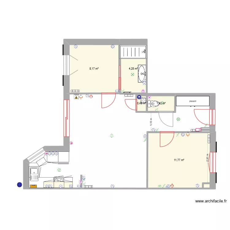 Villa Toscane lot 309 electrict&eacute;. Plan de 5  et 26 m²