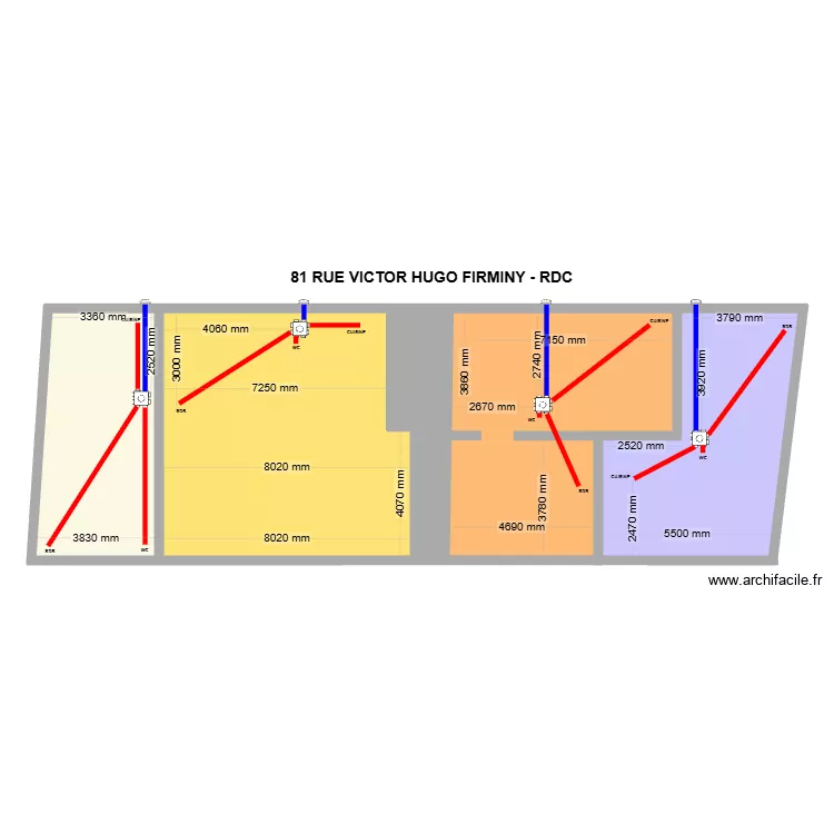 81 V.Hugo Firminy RDC. Plan de 5 et 180 m² 81 V.Hugo Firminy RDC. Plan de 5 et 180 m²