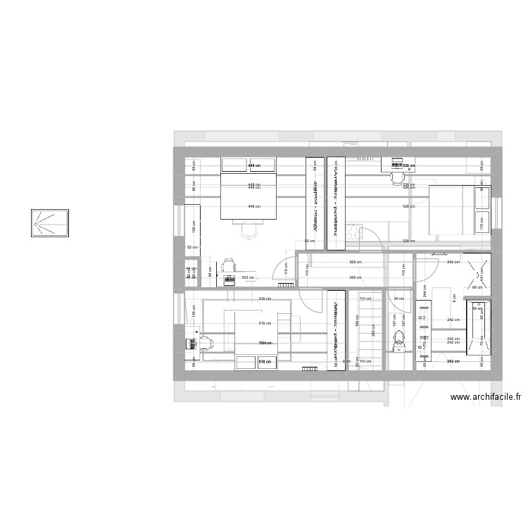 plan 4 cuisine réduite 8. Plan de 20 pièces et 143 m2