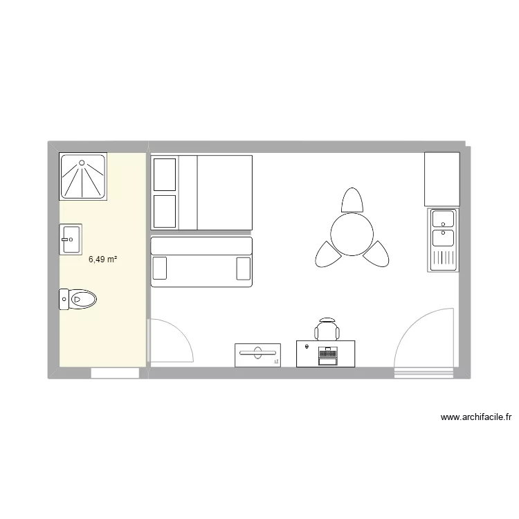 STUDIO POLIGNY R+1. Plan de STUDIO POLIGNY R+1. Plan de