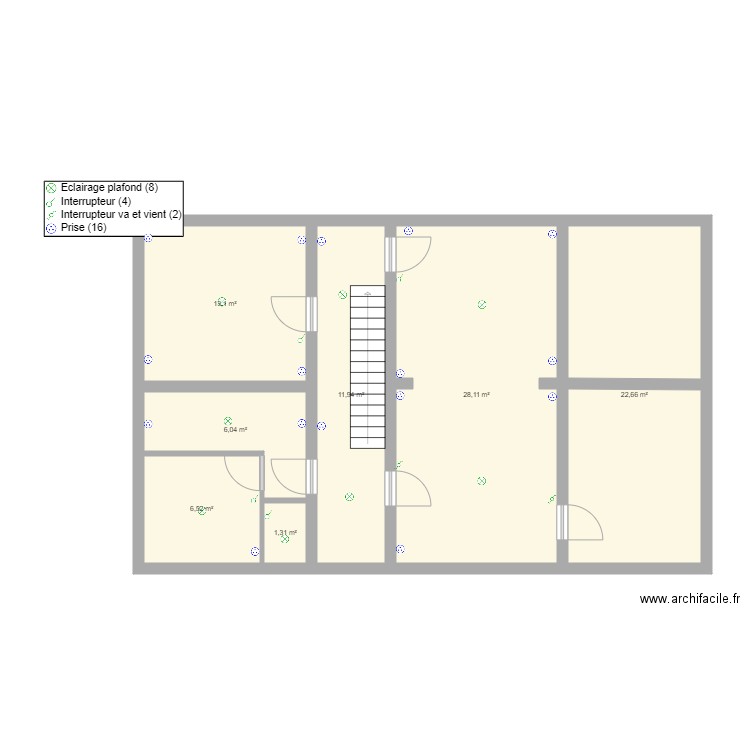 ROUSSEAU 2EME PARTIE. Plan de 7 pièces et 90 m2