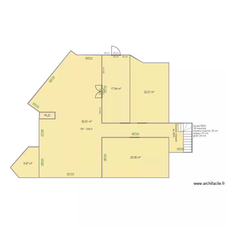 SIMPLEMENT VRAC SOUS SOL AVANT TRAVAUX. Plan de 