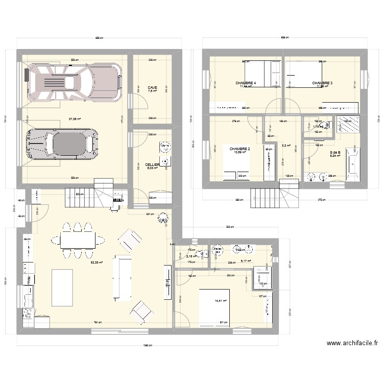 maison. Plan de 13 pièces et 178 m2