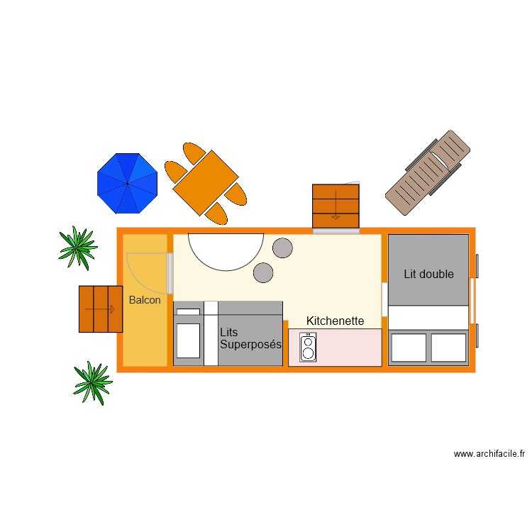 Roulotte Rustique sans sanitaire. Plan de 0 pièce et 0 m2