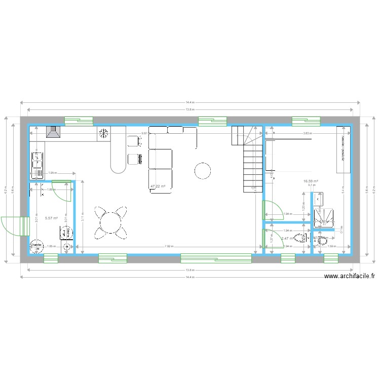 Grange LAPASSADE. Plan de 0 pièce et 0 m2