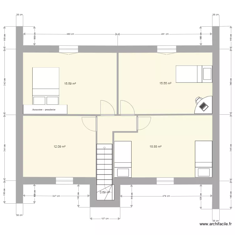 ETAGE 4 CHAMBRES. Plan de ETAGE 4 CHAMBRES. Plan de