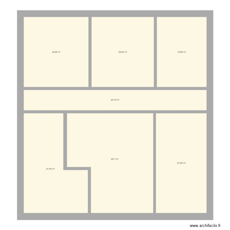 ETAGE 1 LAUVALLIERES. Plan de 7 pièces et 183 m2