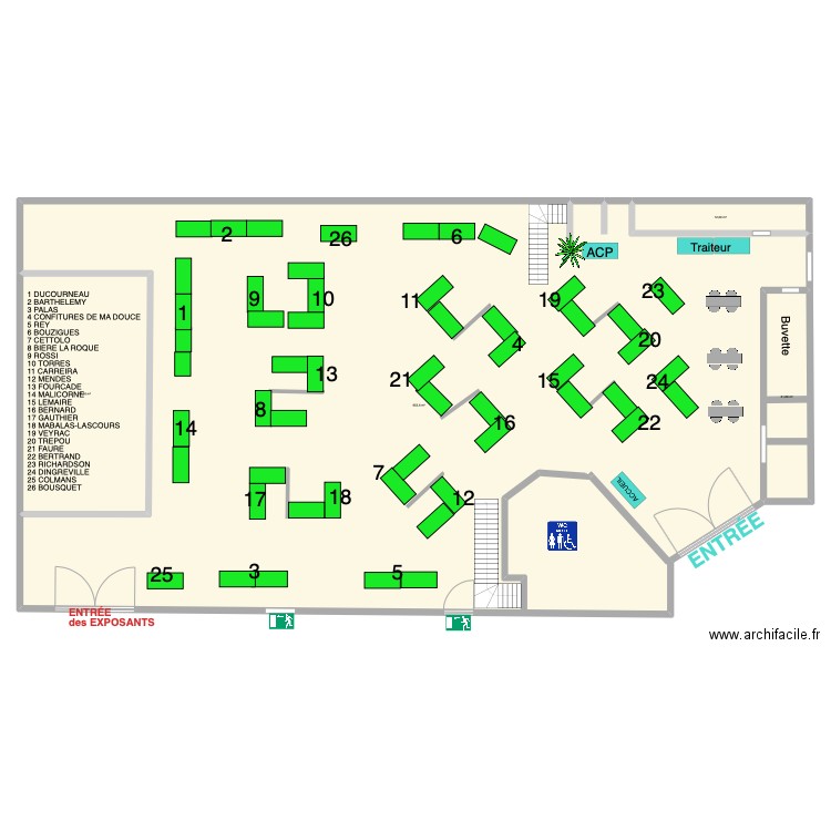 FERMALYS 2023 Stands Espace Gravette Saint-Lys. Plan de 4 pièces et 762 m2