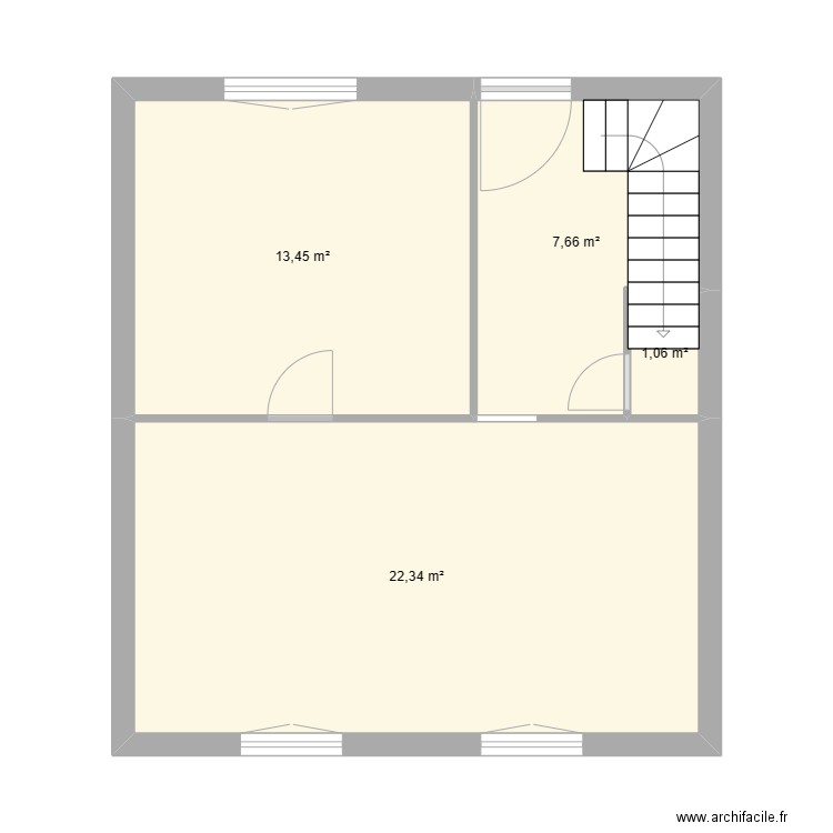 Famille MAROCCO. Plan de 4 pièces et 45 m2