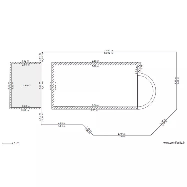 plan piscine. Plan de 