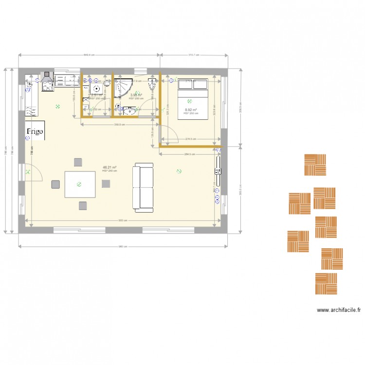 maison bois 49 m2. Plan de 0 pièce et 0 m2