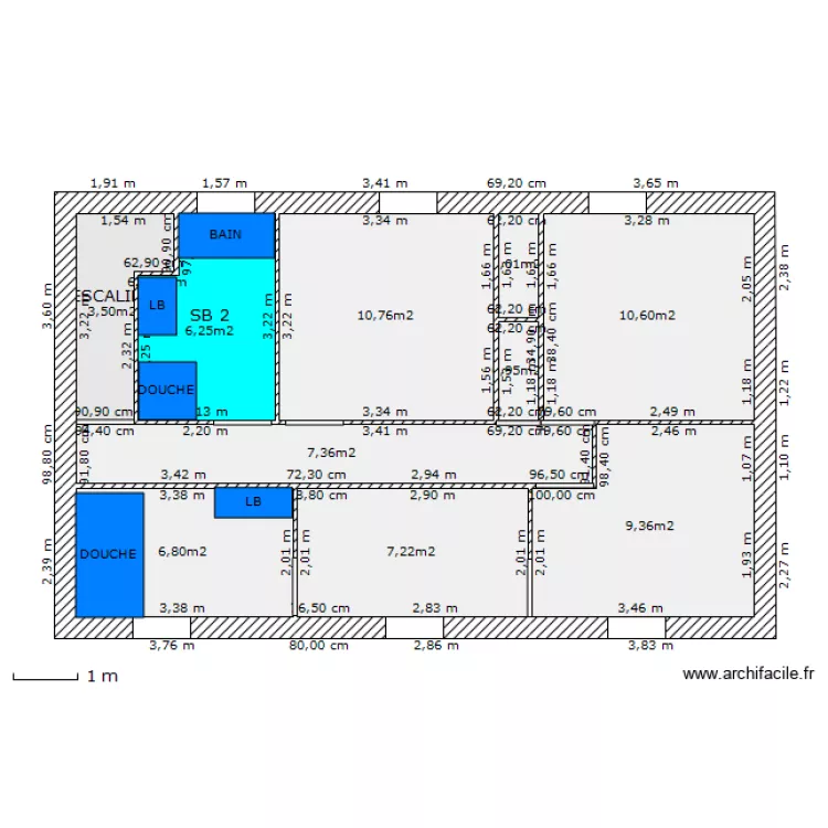 ETAGE 3 chambres. Plan de ETAGE 3 chambres. Plan de