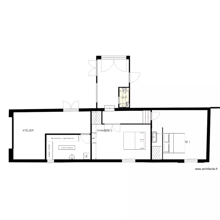 Am&eacute;nagement Grange 2 Montoison 16. Plan de 