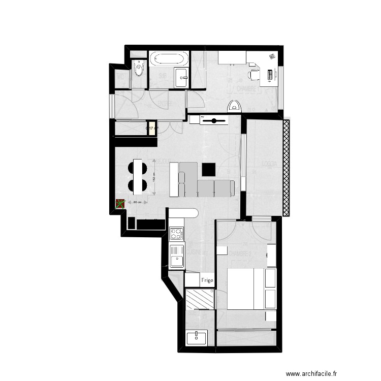 Appartement. Plan de 1 pièce et 0 m2