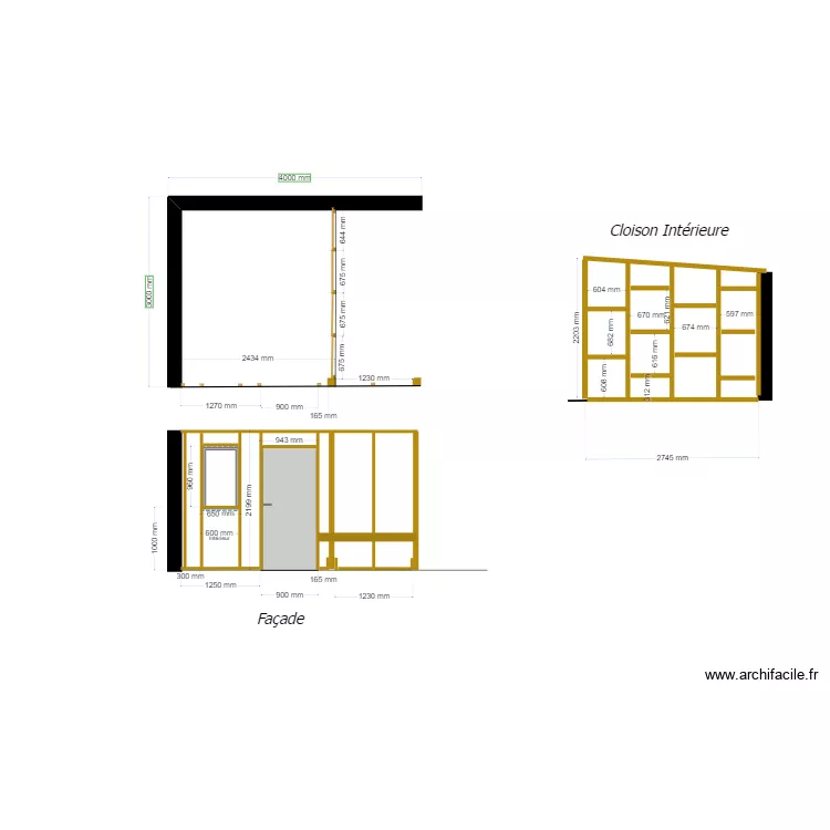 Abri de Jardin fa&ccedil;ade. Plan de 