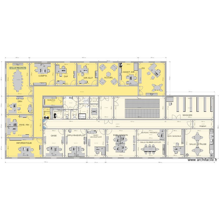 BUREAUX SIEGE 1 MEUBLES. Plan de 0 pièce et 0 m2