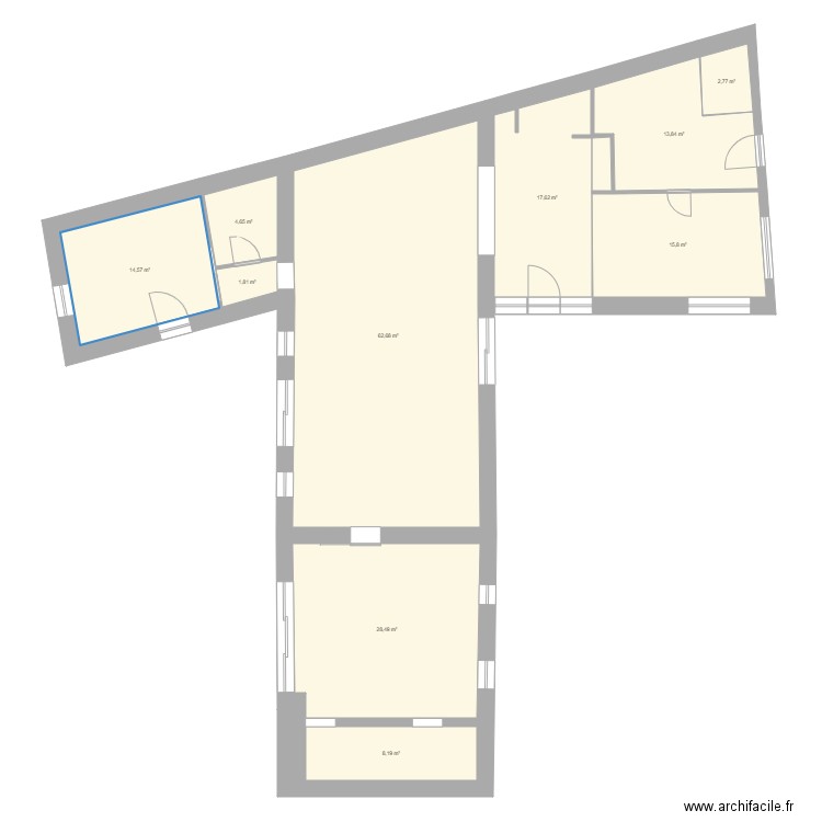 PALARDY RDC essai chaudiere. Plan de 10 pièces et 170 m2