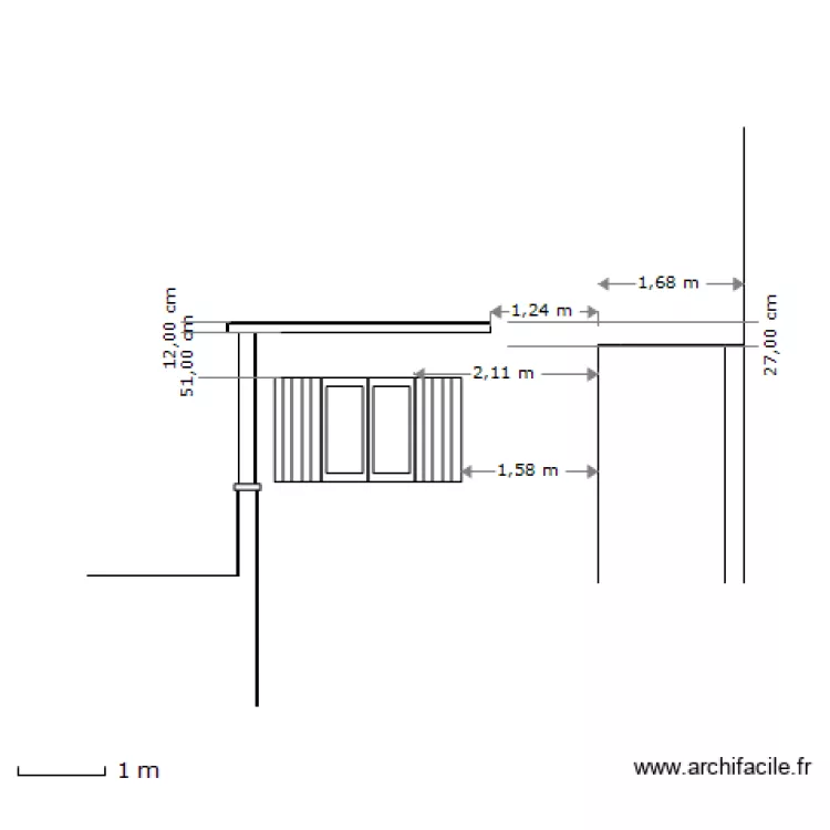 balcon vue de face. Plan de balcon vue de face. Plan de