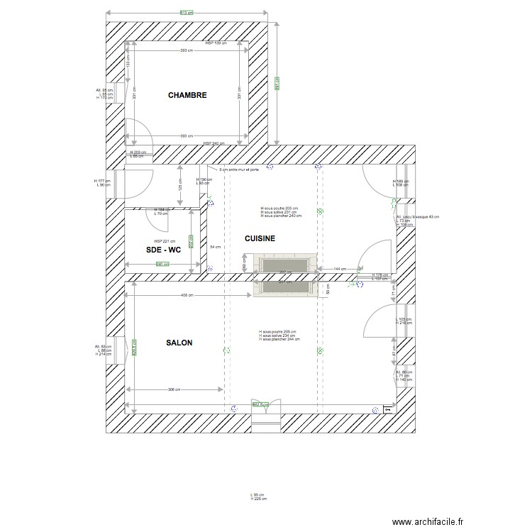 Cuisine Préchac. Plan de 0 pièce et 0 m2