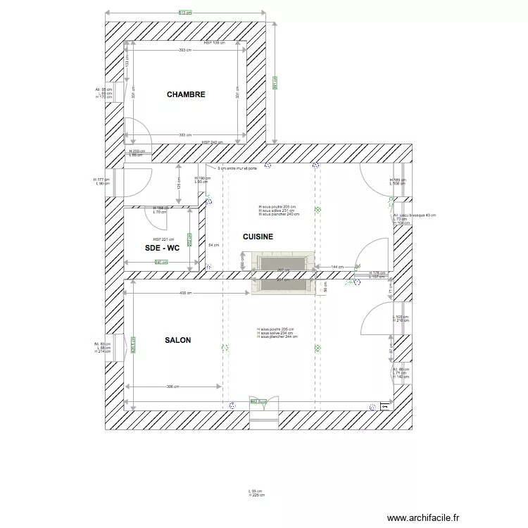 Cuisine Pr&eacute;chac. Plan de 