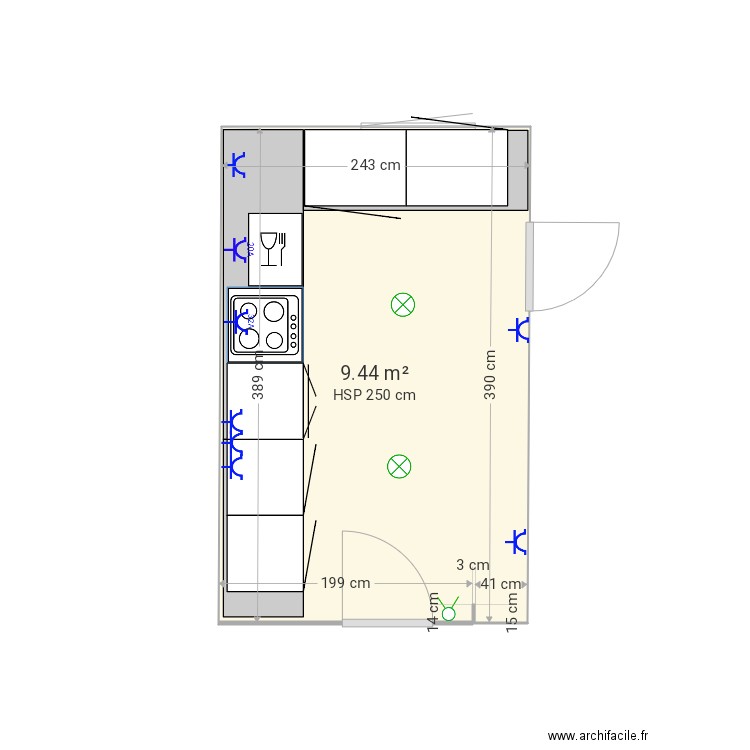 Cuisine vieux port. Plan de 0 pièce et 0 m2