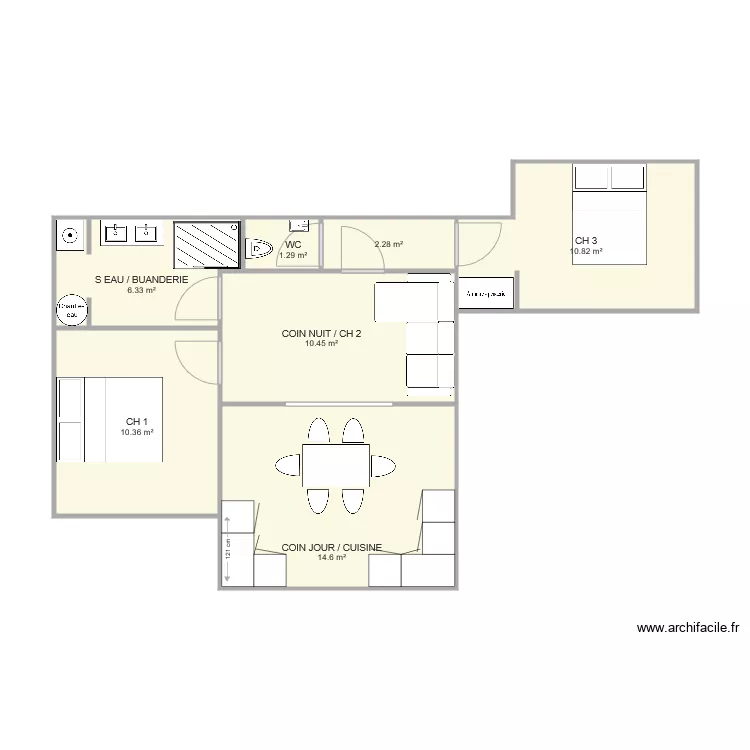 CHAUMIERE ESQUISSE 3. Plan de 