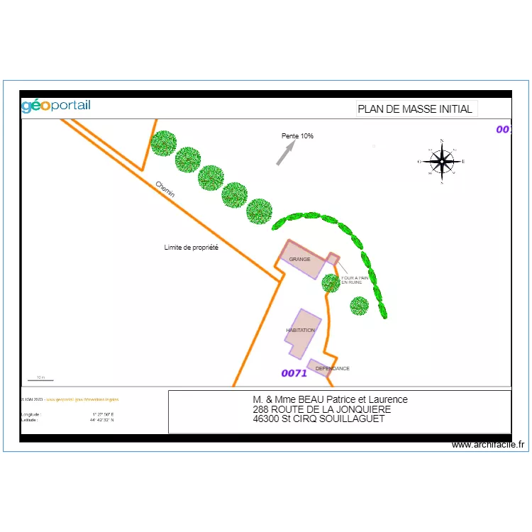 PLAN DE MASSE SANS ABRI. Plan de 