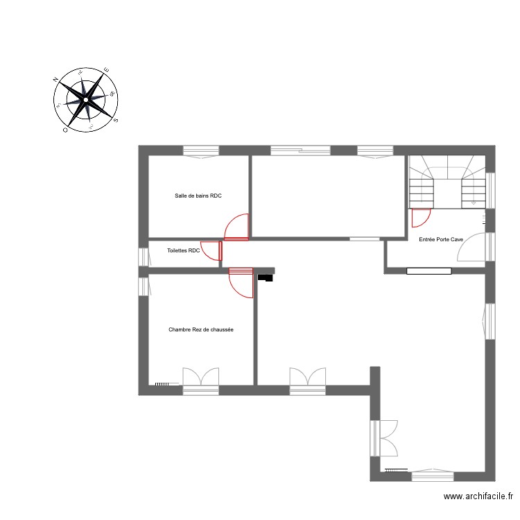 Portes RDC. Plan de 0 pièce et 0 m2