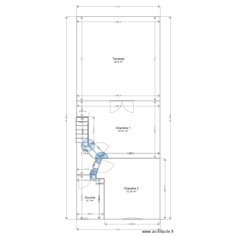 1ER Etage 1I100  Actuel. Plan de 0 pièce et 0 m2