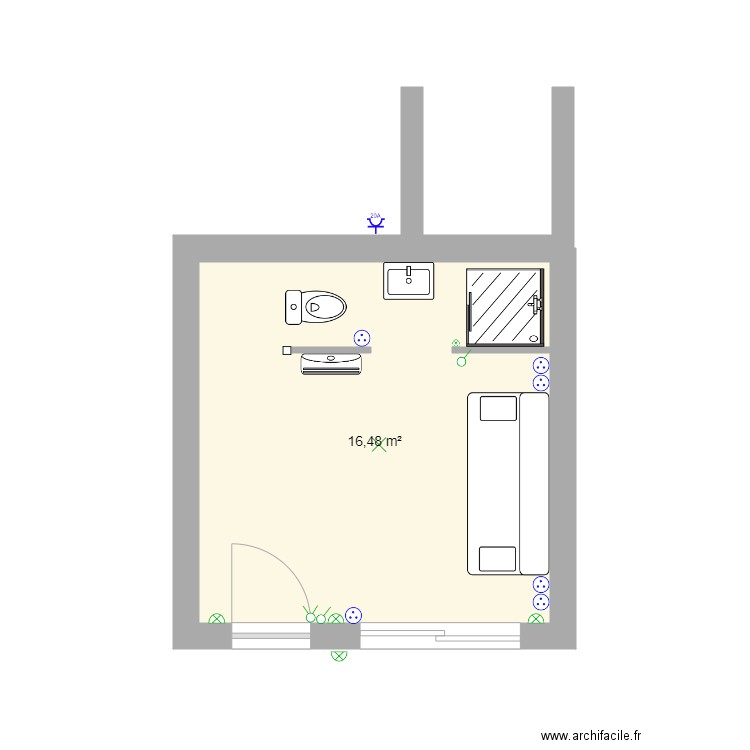 chambre. Plan de 0 pièce et 0 m2