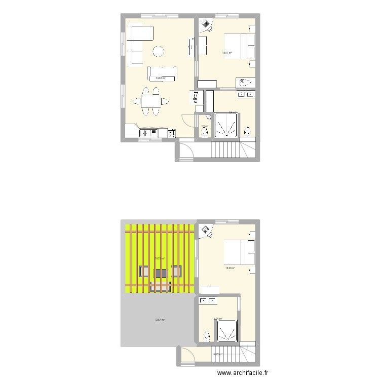 SAS AKI LODGE . Plan de 9 pièces et 122 m2