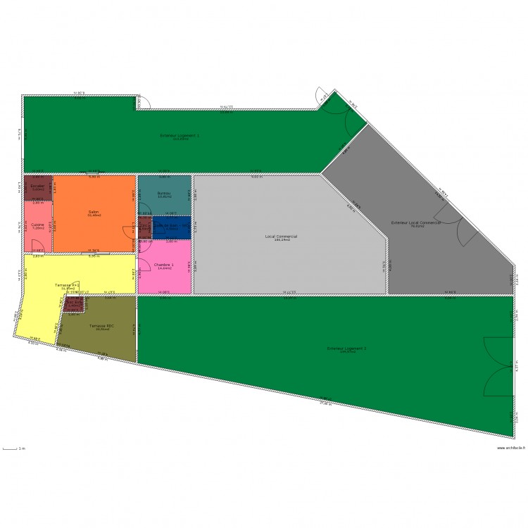 R 1 Oller rené A1/L1 (couleur). Plan de 0 pièce et 0 m2