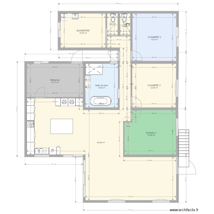 extension DERRIERE. Plan de 0 pièce et 0 m2