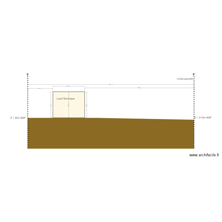 Coupe B. Plan de 0 pièce et 0 m2