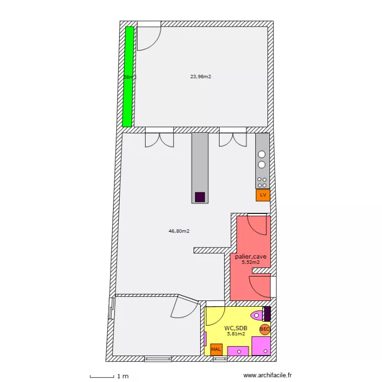 RDC , terrasse monerville. Plan de 