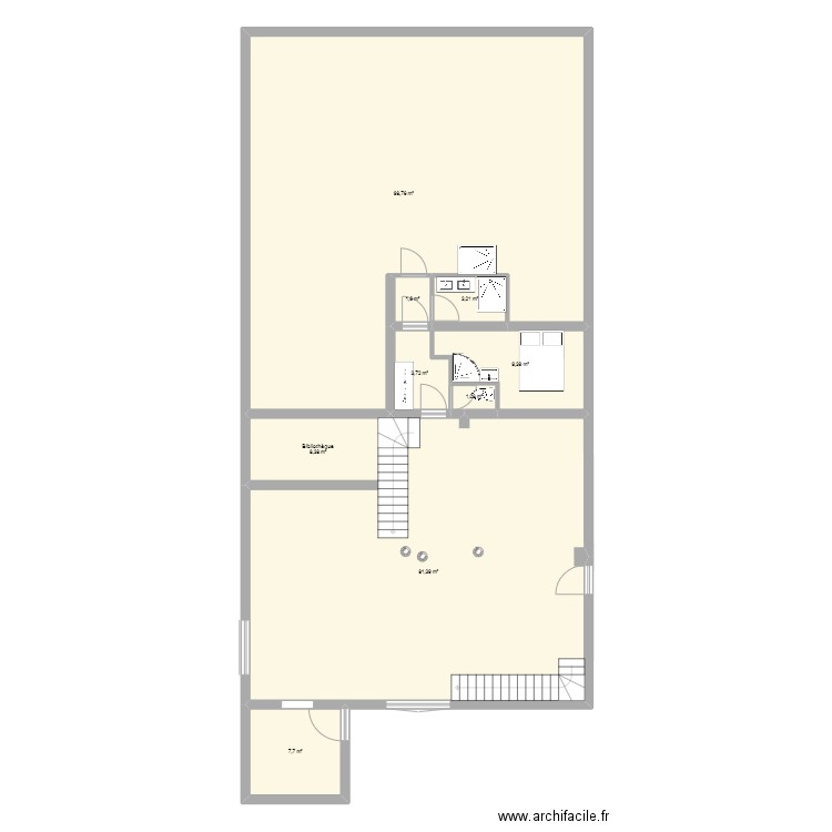 St MA1. Plan de 9 pièces et 215 m2