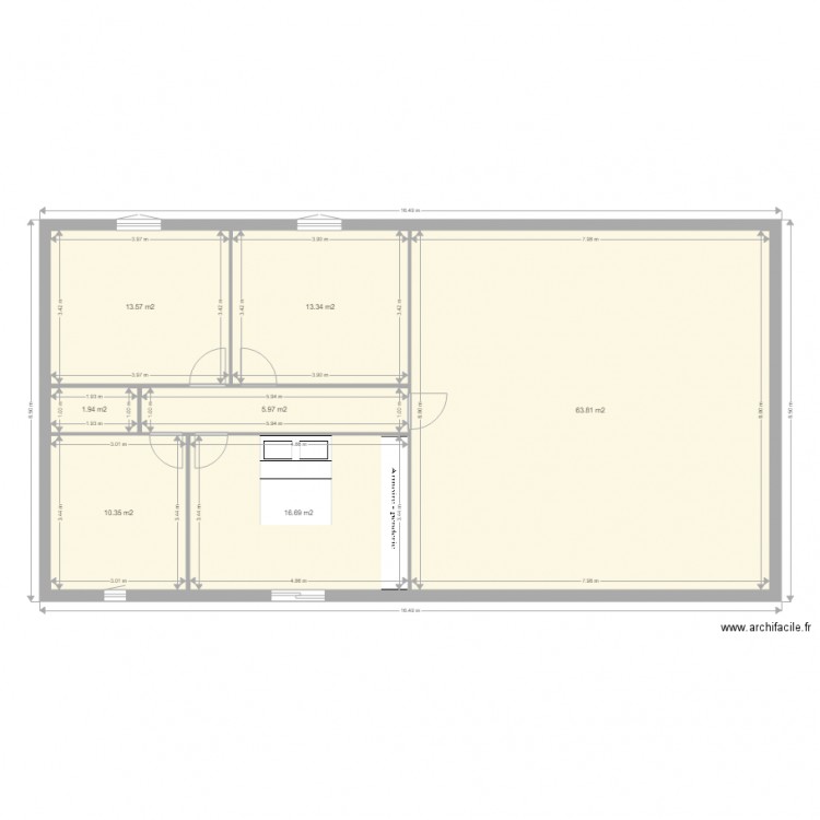 maison plein pied. Plan de 0 pièce et 0 m2