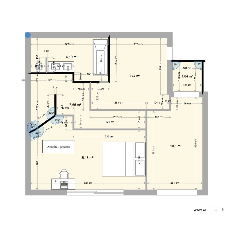 maison 1er étage  2122021. Plan de 6 pièces et 51 m2