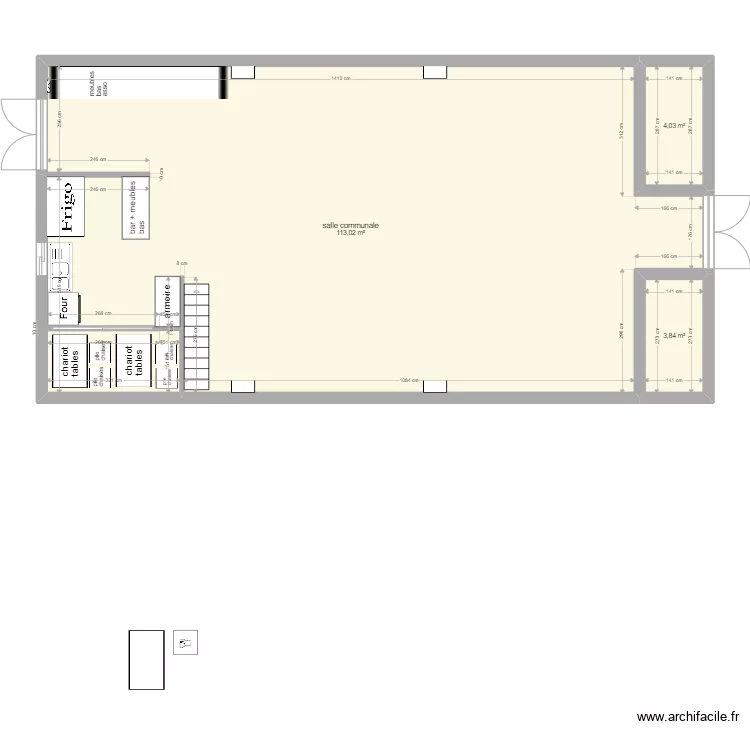 Salle communale Vilcey sur Trey. Plan de 